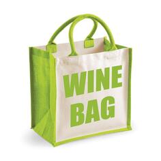 Средняя зеленая джутовая сумка Мешок для вина 60 SECOND MAKEOVER, зеленый