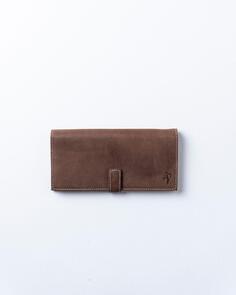 Длинный кожаный винтажный кошелек Alberta Alexander Pace, коричневый