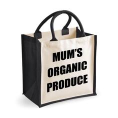 Средняя черная джутовая сумка Mum&apos;s Organic Products 60 SECOND MAKEOVER, черный