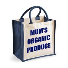 Средняя темно-синяя джутовая сумка Органические продукты для мамы 60 SECOND MAKEOVER, синий