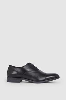Кожаные туфли из благородного смешанного материала со шнуровкой и носком Debenhams, черный