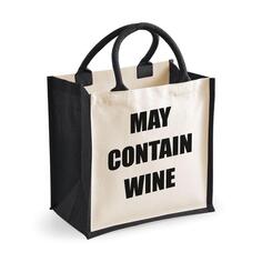 Средняя черная джутовая сумка может содержать вино 60 SECOND MAKEOVER, черный