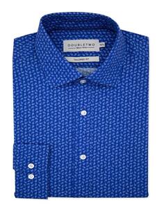 Миниатюрная строгая рубашка с узором пейсли Double TWO, синий