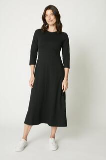 Черное платье-миди с рукавом 3/4 Debenhams, черный