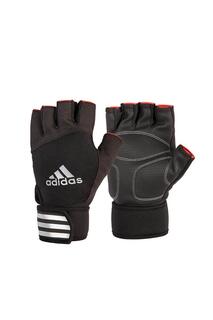 Перчатки для тяжелой атлетики с половиной пальца Adidas, белый
