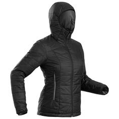 Стеганая куртка Decathlon для горного треккинга с капюшоном Mt100 -5°C Forclaz, черный
