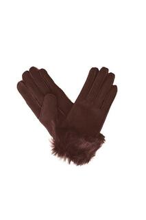 Перчатки из овчины Toscana с отделкой на манжетах Eastern Counties Leather, коричневый