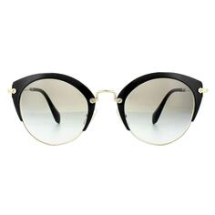 Черные бледно-золотисто-серые солнцезащитные очки «кошачий глаз» с градиентом Miu Miu, черный