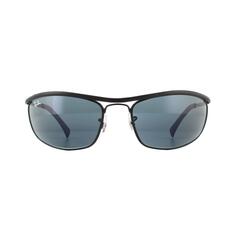 Черные блестящие черные синие демисезонные солнцезащитные очки Olympian RB3119 с запахом и верхом Ray-Ban, черный