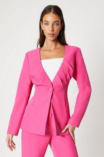 Приталенный пиджак с плиссированным лифом Coast, розовый