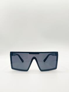 Черные большие солнцезащитные очки в квадратной оправе с плоским верхом SVNX, черный