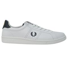 Черные белые кожаные кроссовки на каблуке B721 Fred Perry, белый