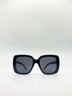 Черные квадратные солнцезащитные очки оверсайз SVNX, черный