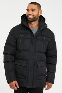 Стеганая куртка с капюшоном и защитой от дождя &apos;Jackton&apos; Threadbare, черный