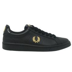 Черные кожаные кроссовки B721 с вкладками Fred Perry, черный