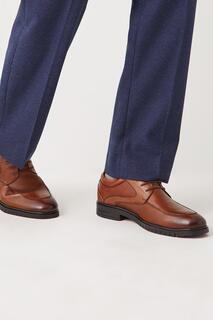 Кожаные удобные повседневные туфли с передним фартуком на шнуровке для страйкбола Debenhams, коричневый