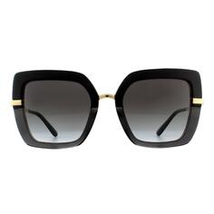 Черные и прозрачные черные серые солнцезащитные очки с квадратным верхом и градиентом Dolce &amp; Gabbana, черный