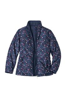 Стеганая куртка с цветочным принтом Atlas For Women, темно-синий