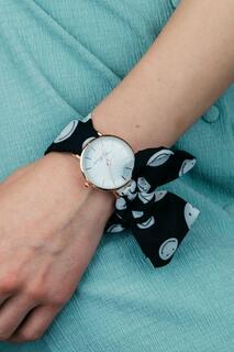 Черные наручные часы в стиле бохо со сменным тканевым ремешком со смайликом и узлом The Colourful Aura, черный
