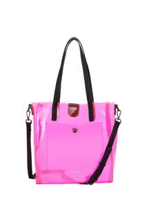 Прозрачная большая сумка Donella с двумя ремешками Claudia Canova, розовый