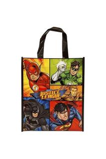 Пластиковая большая сумка с логотипом Justice League, мультиколор