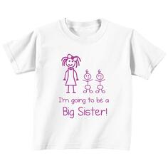 Белая футболка «Я собираюсь стать старшей сестрой-близнецом» 60 SECOND MAKEOVER, белый