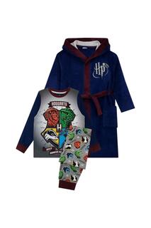 Комплект пижамы и халата Хогвартса Harry Potter, синий