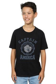 Университетская футболка «Капитан Америка» Marvel, черный