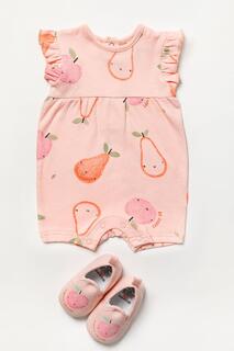 Комбинезон с фруктовым принтом и комплект обуви Lily and Jack, розовый