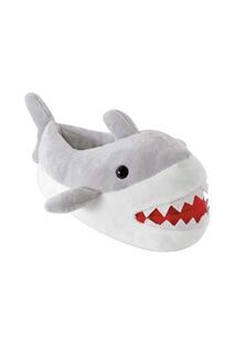 Плюшевые новинки 3D тапочки в виде акулы - отличный рождественский подарок Sock Snob, серый