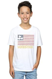 Футболка с потертым флагом Woodstock, белый