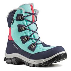 Теплые водонепроницаемые походные ботинки Decathlon с теплыми высокими шнурками Quechua, синий