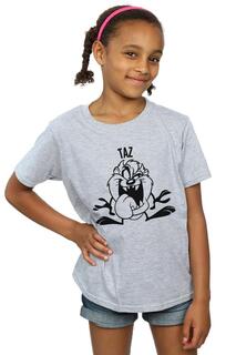 Хлопковая футболка Taz с большой головой Looney Tunes, серый