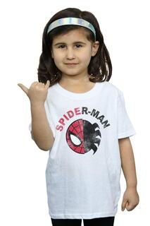 Классическая хлопковая футболка с разрезом «Человек-паук» Marvel, белый