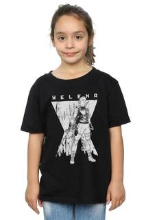 Однотонная хлопковая футболка из фильма Черная вдова: Елена Романофф Marvel, черный