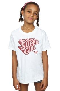 Хлопковая футболка с логотипом Supergirl в стиле ретро DC Comics, белый