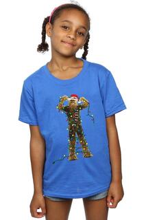 Хлопковая футболка Chewbacca «Рождественские огни» Star Wars, синий