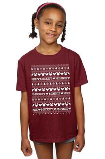 Хлопковая футболка «Рождественская ярмарка с изображением Микки и Минни» Disney, красный