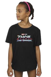 Хлопковая футболка с логотипом Thor Love And Thunder Marvel, черный