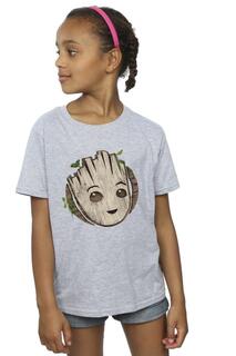 Хлопковая футболка I Am Groot с деревянной головой Marvel, серый