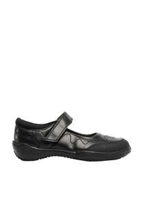 Кожаные школьные туфли с сенсорной застежкой Roamers, черный