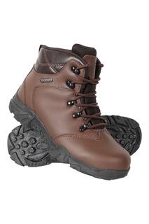 Водонепроницаемые кожаные прогулочные ботинки для походов Mountain Warehouse, коричневый