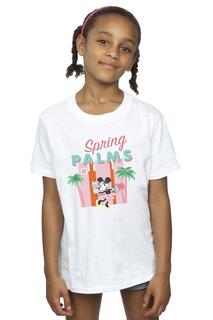 Хлопковая футболка с Минни Маус «Весенние пальмы» Disney, белый