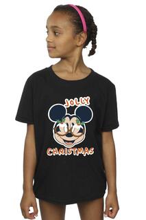 Хлопковая футболка с Микки Маусом «Веселые рождественские очки» Disney, черный