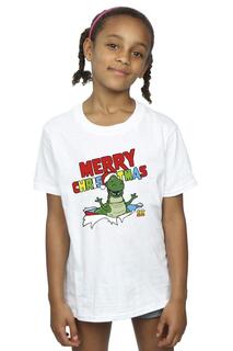 Хлопковая футболка «История игрушек Рекс Рождественский взрыв» Disney, белый