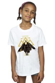 Черный - Хлопковая футболка с изображением золотых символов Adam Rising DC Comics, белый