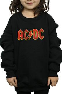 Красный толстовка с потертым логотипом AC/DC, серый