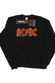 Красный толстовка с потертым логотипом AC/DC, черный