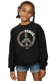 Толстовка Peace с цветочным принтом Woodstock, черный