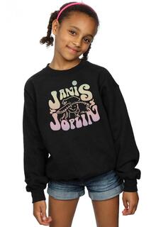 Толстовка с пастельным логотипом Janis Joplin, черный